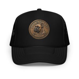 Boxer Bronze Medallion Trucker Hat, Cropped Ears | Barking Past